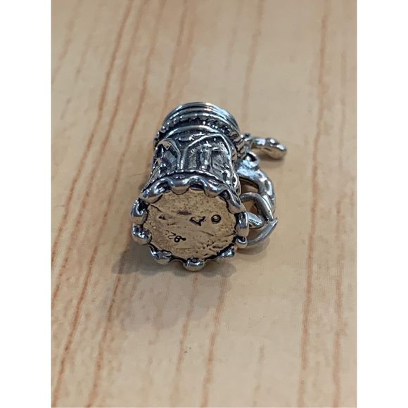 .925 Vintage Beer Stein Sterling Silver Jewelry Charm - Picture 4 of 5